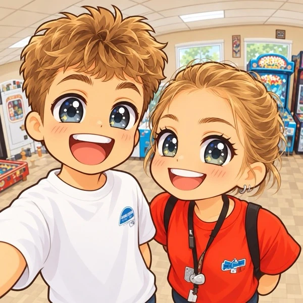 A group photo drawn in the Chibi anime style by Anime Frame